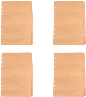 4 Sets/20 Pcs A5 Index Pagina Ingedeeld Lables Papier Tab Verdelers Voor Kantoor Notebook School