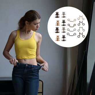 4 Sets Afneembare Verstelbare Jeans Broek Taille Gesp Jeans Fit Knoppen zoals getoond