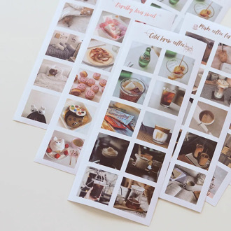 4 Sheets/pack Kawaii Paper Sticker Set Outing Enjoy Life Tulip Blue Sky Sea Adhesive Stickers Diy Label For Scrapbooking Album