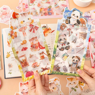 4 Sheets/pack Lovely Hamster Unicorn Decorative Stickers Scrapbooking Stick Label Diary Stationery Album Stickers