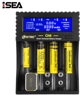 4 Slots Battery Charger 18650 Multifunctionele Li-Fe Mh Ni-Cd Smart Charger Voor Aa /Aaa/18650/26650/6F22/16340/9 V Batterij