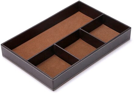 4 Slots Bureaulade Organisator, Pu Lederen Lade Organizer Divider Voor Bureau Levert Waarde Collection En Acces koffie