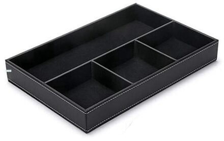4 Slots Bureaulade Organisator, Pu Lederen Lade Organizer Divider Voor Bureau Levert Waarde Collection En Acces zwart