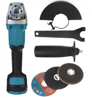 4 Speed 125Mm Borstelloze Elektrische Haakse Slijper Draadloze Diy Houtbewerking Power Tool Slijpmachine Voor 18V Makita batterij 125mm Kit blauw