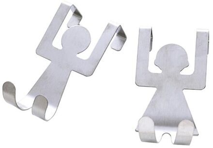 4 st Deur Terug Haken Humanoïde Portative Rvs Opknoping Terug Haken voor Kasten Storaging Thuis Slaapkamer