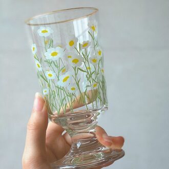 4 Stijlen Klassieke Liefde Dragen 280Ml Wijn Glazen Beker Goud Korte Voet Cup Chrysant Planten Whisky Wodka Smaak Glas set S1 outline in goud