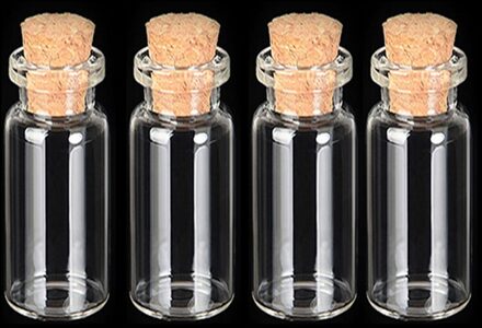 4 Stk/set 10Ml 20*50Mm Mini Kurk Glazen Flessen Lege Craft Kurk Home Fles Stoppers Accessoires Decoratie duidelijke Wens Voor Di D6B0