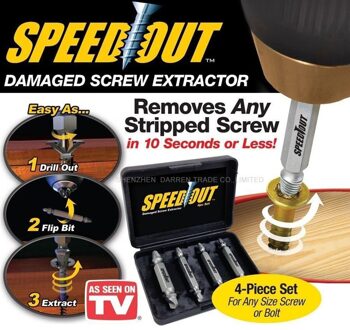 4 stk/set Snelheid Out Core boor Beschadigd Schroef Extractor Remover Boor Voor Verwijderen Elke stripped schroef (phillips, platte, Hex)