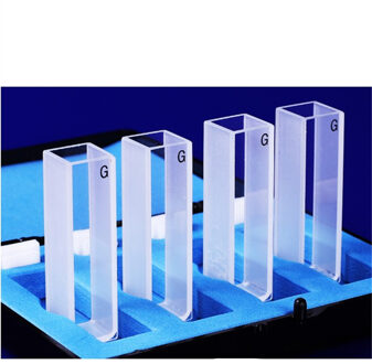 4 stks 10mm Weglengte Glas Cuvette Mobiele Met Deksel Voor Spectrophotometers