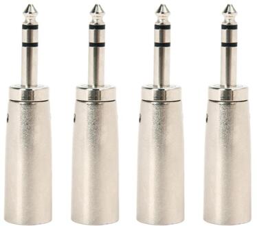 4 stks 3 Pin Microfoon Transformeren TRS Man-vrouw Adapter XLR Man 1/4 "6.35mm Stereo Mic Connector Converter Plug