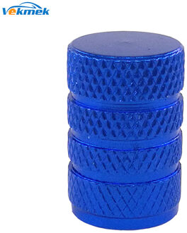 4 stks Aluminium Ronde Band Ventieldopjes voor Auto Fiets Motorfiets Legering Ventiel Covers voor ONS Valve Auto-styling Onderdelen Accessoires blauw