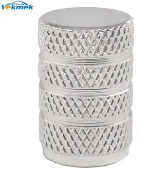 4 stks Aluminium Ronde Band Ventieldopjes voor Auto Fiets Motorfiets Legering Ventiel Covers voor ONS Valve Auto-styling Onderdelen Accessoires zilver