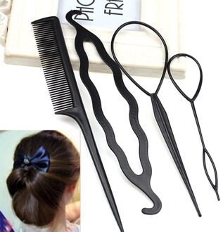 4 Stks kam haar borstel professionele styling tool krulspeldhaar haar Twist Styling Clip Stick Bun Maker Braid Gereedschap Haar accessoires