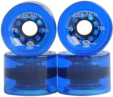 4 Stks/pak 70Mm Longboard Pu Wiel Vervanging Skateboard 78A Hardheid Wielen donker blauw