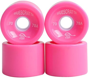 4 Stks/pak 70Mm Longboard Pu Wiel Vervanging Skateboard 78A Hardheid Wielen roze