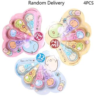 4 Stks/pak Kawaii Wit Out Corrector Correctie Tape Briefpapier Schoolbenodigdheden