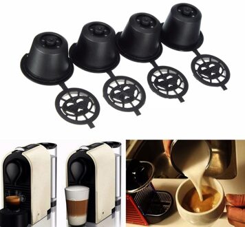 4 stks/pak Koffie Capsule Filter Herbruikbare Koffie Capsule Pod voor Nespresso Hervulbare Koffie Filter Pod