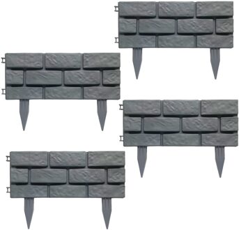 4 Stks/pak Plastic Baksteen Effect Tuin Rand Gazon Tuin Grens Hek Kan Worden Gesplitst Imitatie Baksteen Effect Grens Hek