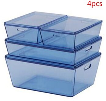 4 Stks/partij 1:12 Dollhouse Miniatuur Opbergdoos Voedsel Play Model Poppenhuis Decor blauw