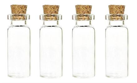4 stks/partij 10ml Glas Decoratieve Fles Potten Met Kurk Huis Decoratieve Accessoires Mooie Mini Glas Decoratieve Fles Jar