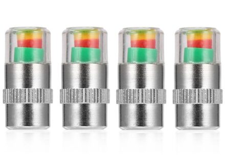 4 Stks/partij 2.4 Bar Bandenspanning Monitor Manometer Cap Sensor Indicator 3 Kleur Alert Eye Luchtdrukmeter