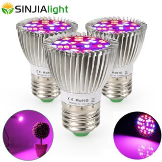4 stks/partij 28W LED Grow Light Volledige Spectrum 28LEDs Plant Lamp Fitolampy LED Groeiende Lamp voor Bloemen Zaden grow Box E27 E14 GU10