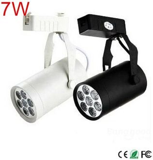 4 stks/partij 7 W led track verlichting AC85-265V aluminium wit en zwart shell spoor plafondlamp spotlight binnenverlichting beste prijs 7W Cold wit / zwart