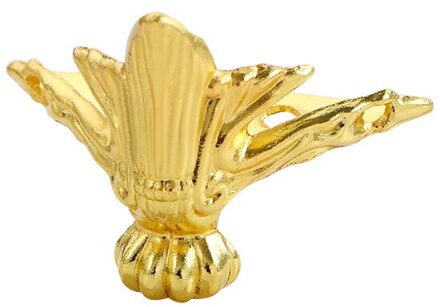 4 Stks/partij Antieke Houten Doos Hoek Beugels Protector Driehoek Gesneden Decoratieve Beugel Voor Meubels Hardware goud