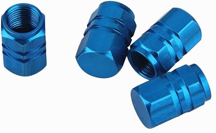 4 Stks/partij Auto Tire Ventieldopjes Bolt-In Aluminium Theftproof Ventieldopjes Auto Wiel Banden Kleppen Tyre Stem air Caps 4stk blauw