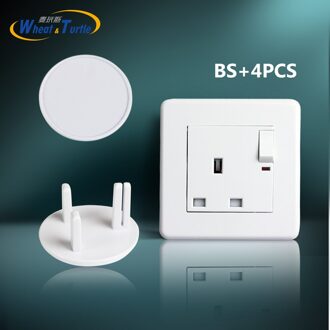 4 Stks/partij Baby Veiligheid Elektrische Schok Voorkomen Britse Standaard Uk Bs Stopcontact Bescherming Tegen Cover Socket Sloten Kinderen