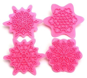 4 stks/partij Bloem Pruimenbloesem Vorm Plastic Cookie Snijders Pastry Fondant Biscuit Mold Cake Decorating Sugarcraft Zoetwaren