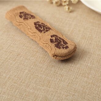 4 Stks/partij Gebreide Stoel Meubels Been Cover, hoge Elastische Floor Protectors Antislip Stoel Been Voeten Sokken Covers Meubels Cap Beige