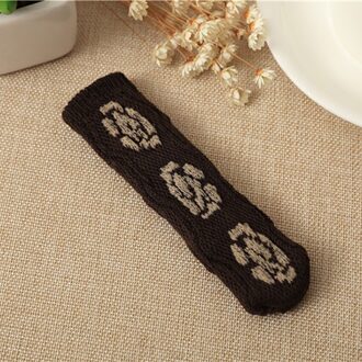 4 Stks/partij Gebreide Stoel Meubels Been Cover, hoge Elastische Floor Protectors Antislip Stoel Been Voeten Sokken Covers Meubels Cap donker koffie