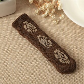 4 Stks/partij Gebreide Stoel Meubels Been Cover, hoge Elastische Floor Protectors Antislip Stoel Been Voeten Sokken Covers Meubels Cap koffie