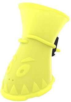 4 Stks/partij Hond Regen Schoenen Voor Honden Booties Rubberen Draagbare Anti Slip Waterdichte Pet Hond Kat Regen Schoenen Mode leuke Hond Schoenen geel