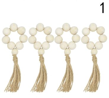 4 Stks/partij Houten Kraal Servetringen Houder Bruiloften Party Home Tafel Diner Decor Desktop Decoratie