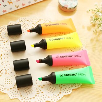 4 stks/partij Tandpasta markeerstift Fluorescerende marker Neon spot liner Briefpapier Office accessoires schoolbenodigdheden F826