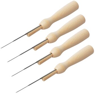 4 stks/partij Vilten Naalden Wol Pokdalig Gereedschap Houten Handvat Met EEN Naald Vilt Naaldvilten Tool Vilt Diy Pakket Craft levert