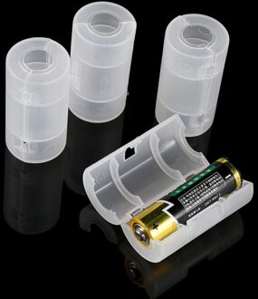 4 stks/partijen AA naar C Formaat Batterij Converter Adapter Switcher Houder Case Plastic Batterij Storage Box voor AA Batterij C Batterij
