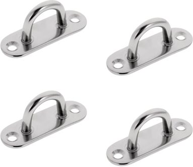 4 Stks/set 5Mm 304 Marine Grade Rvs Langwerpige Pad Oog Plaat Voor Marine Boot 6mm