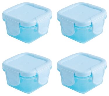 4 Stks/set 60Ml Baby Melkpoeder Voedsel Container Baby Snacks Voeden Opslag Draagbare Diepvriezer Verse Cup blauw