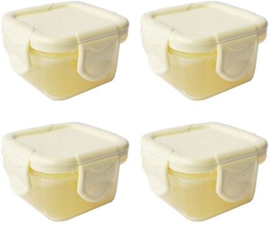4 Stks/set 60Ml Baby Melkpoeder Voedsel Container Baby Snacks Voeden Opslag Draagbare Diepvriezer Verse Cup geel