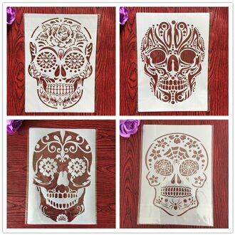 4 Stks/set A4 Stencils Schilderij Kleuring Embossing Scrapbook Album Decoratieve Sjabloon Voor Muren Brief Stencils Mandala 4065