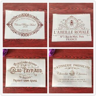 4 Stks/set A4 Stencils Schilderij Kleuring Embossing Scrapbook Album Decoratieve Sjabloon Voor Muren Brief Stencils Mandala 4068