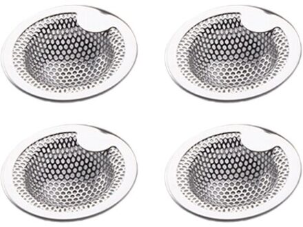 4 Stks/set Aanrecht Voedsel Residu Rvs Filter Badkamer Wastafel Haar Filters Riool Onzuiverheden Filter Mesh Thuis Acc