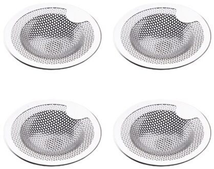 4 Stks/set Aanrecht Voedsel Residu Rvs Filter Badkamer Wastafel Haar Filters Riool Onzuiverheden Filter Mesh Thuis Acc