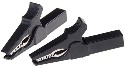 4 Stks/set Alligator Clips + Banana Plug Test Probe Met 4Mm Banaan Plug Kabel Clips Rood + Zwart 43mm/55Mm A1 2stk 55cm zwart