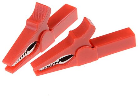 4 Stks/set Alligator Clips + Banana Plug Test Probe Met 4Mm Banaan Plug Kabel Clips Rood + Zwart 43mm/55Mm A2 2stk 55cm rood