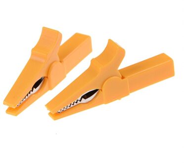 4 Stks/set Alligator Clips + Banana Plug Test Probe Met 4Mm Banaan Plug Kabel Clips Rood + Zwart 43mm/55Mm A3 2stk 55cm geel