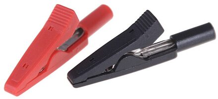 4 Stks/set Alligator Clips + Banana Plug Test Probe Met 4Mm Banaan Plug Kabel Clips Rood + Zwart 43mm/55Mm B 2stk 43cm